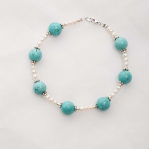 Turquoise & Freshwater Pearl Bracelet