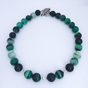 Jade Green Banded Agate Necklace
