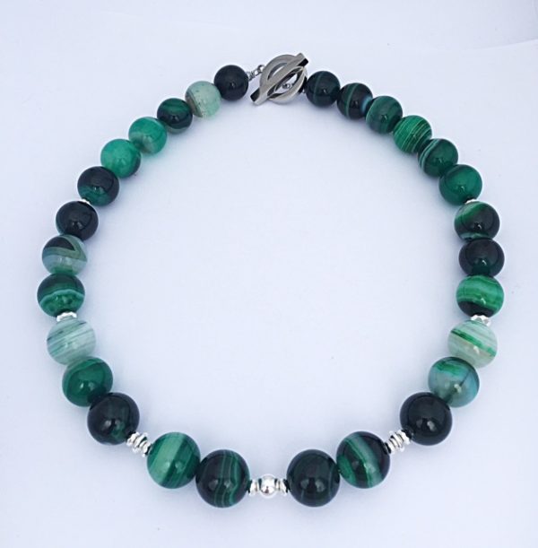 Jade Green Banded Agate Necklace