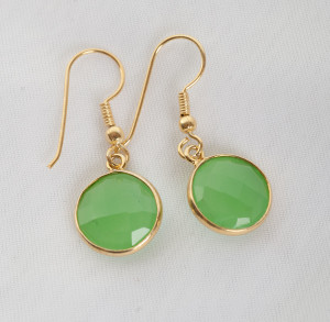 Jade Earrings gold plated over sterling silver