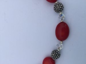 Red Coral and Swarovski Crystals irish jewellery designer