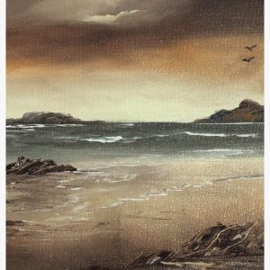 Watching the Waves - Original Canvas Oil Painting