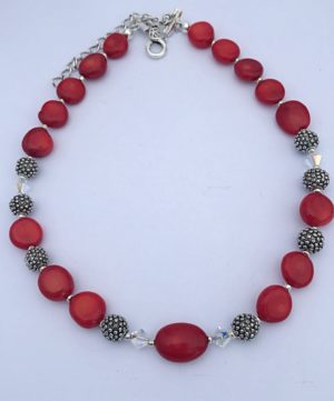 Swaarovski Crystals Red Coral Hand made in Irelans