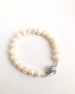pearl bracelet with sterling silver clasp