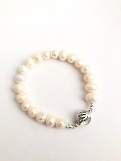pearl bracelet with sterling silver clasp