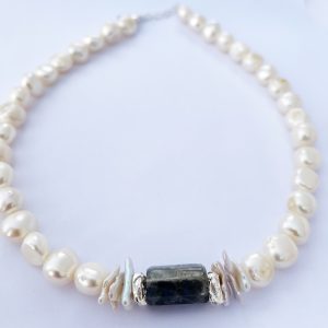 Pearl and Labyrinth Gemstone