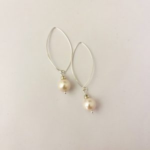 A Real Pearl and Sterling Silver long earring wire