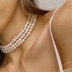 Pearl Choker with extension chain