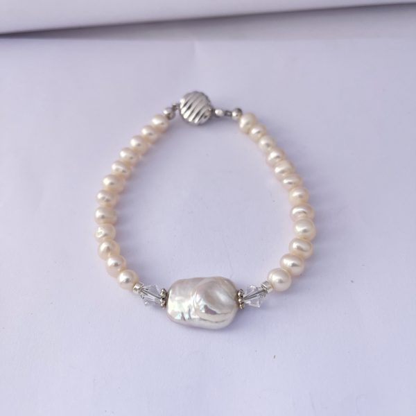 Baroque Pearl and Sterling Silver Bracelet