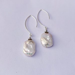 Baroque Pearl and Sterling Silver Earrings