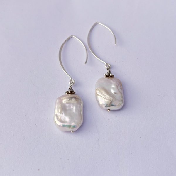 Baroque Pearl and Sterling Silver Earrings