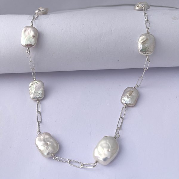 Baroque Pearl and Sterling Silver Necklace